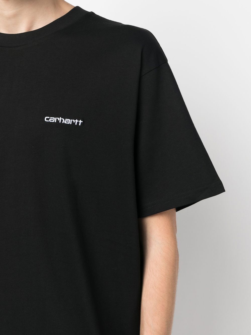 CARHARTT WIP T-shirt a maniche corte in cotone nero con logo