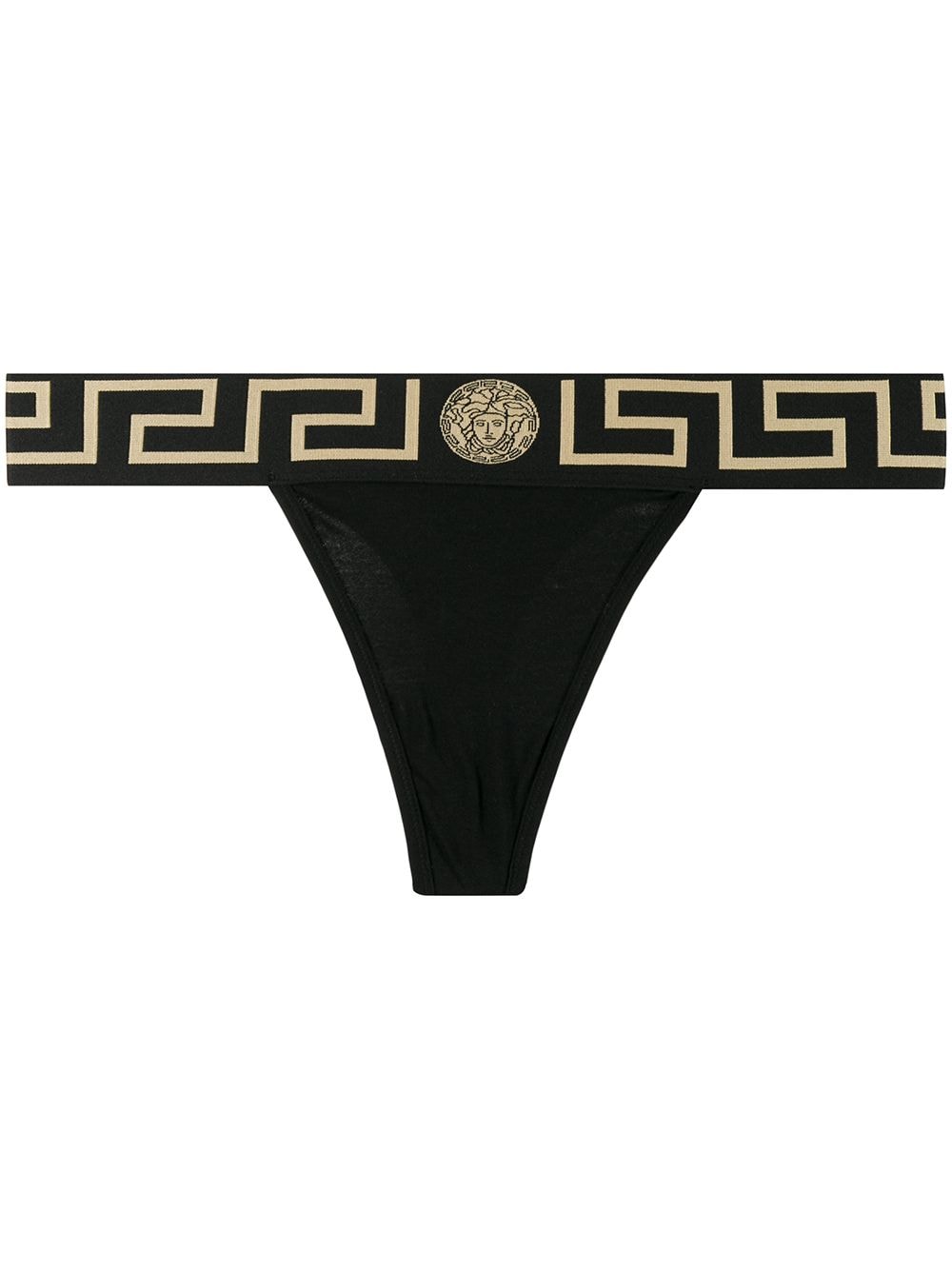 VERSACE Slip in cotone stretch con bordo greca