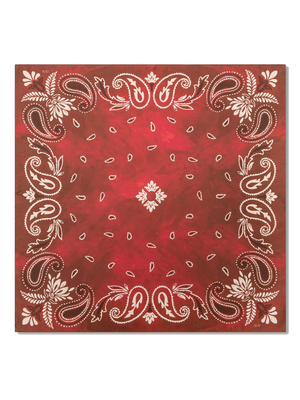 19.70 Foulard bandana in seta con stampa paisley rosso
