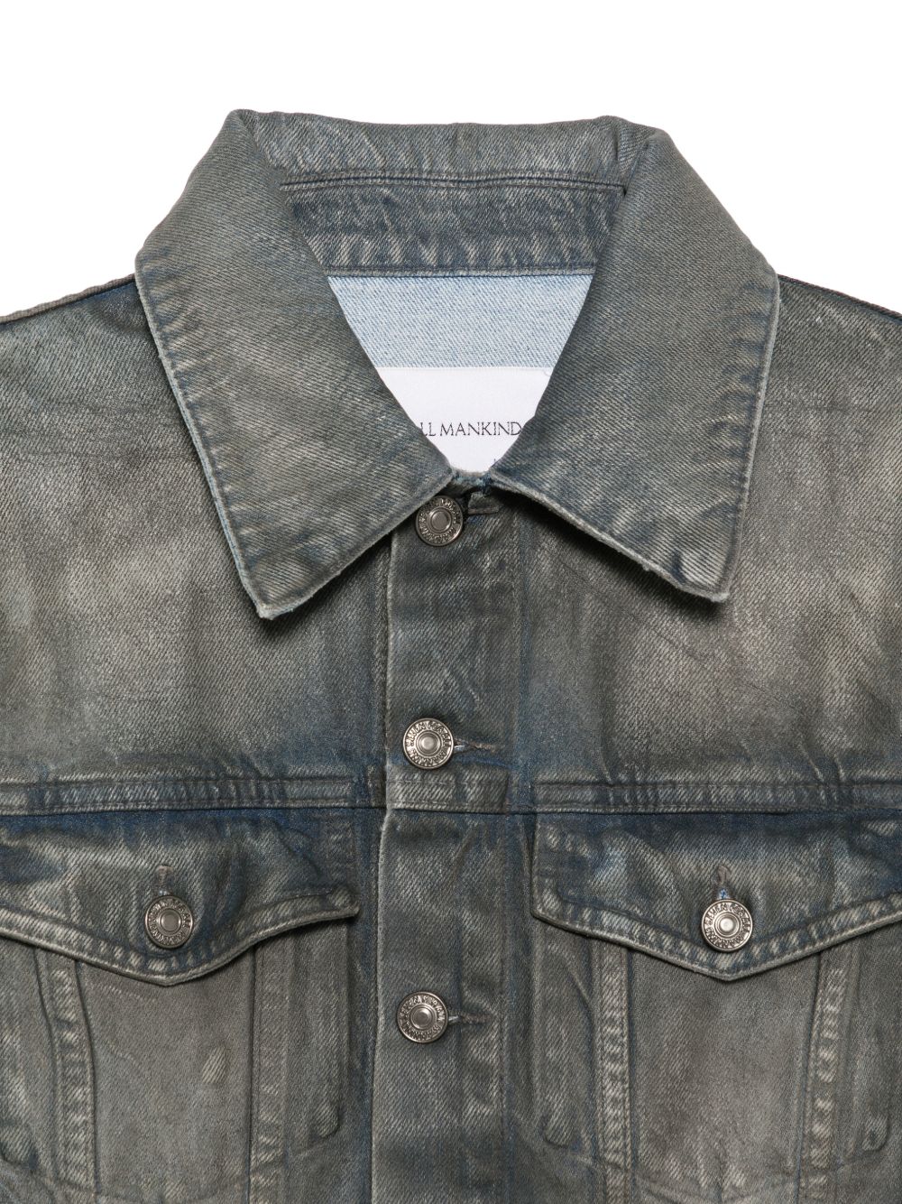 7 FOR ALL MANKIND Giacca cropped in denim con maniche a sbuffo