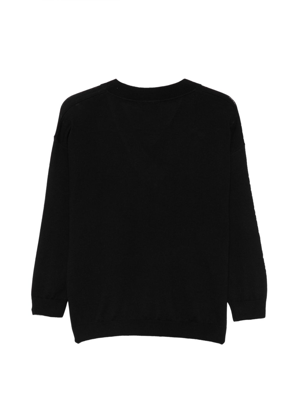 ALPHA STUDIO Maglia in lana nera con scollo a V