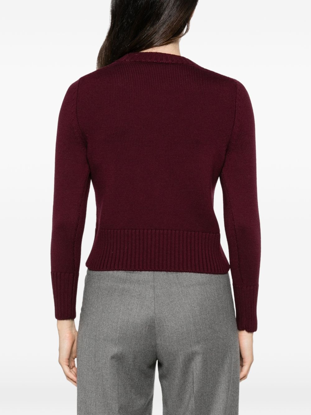 ALPHA STUDIO Maglia girocollo in lana bordeaux