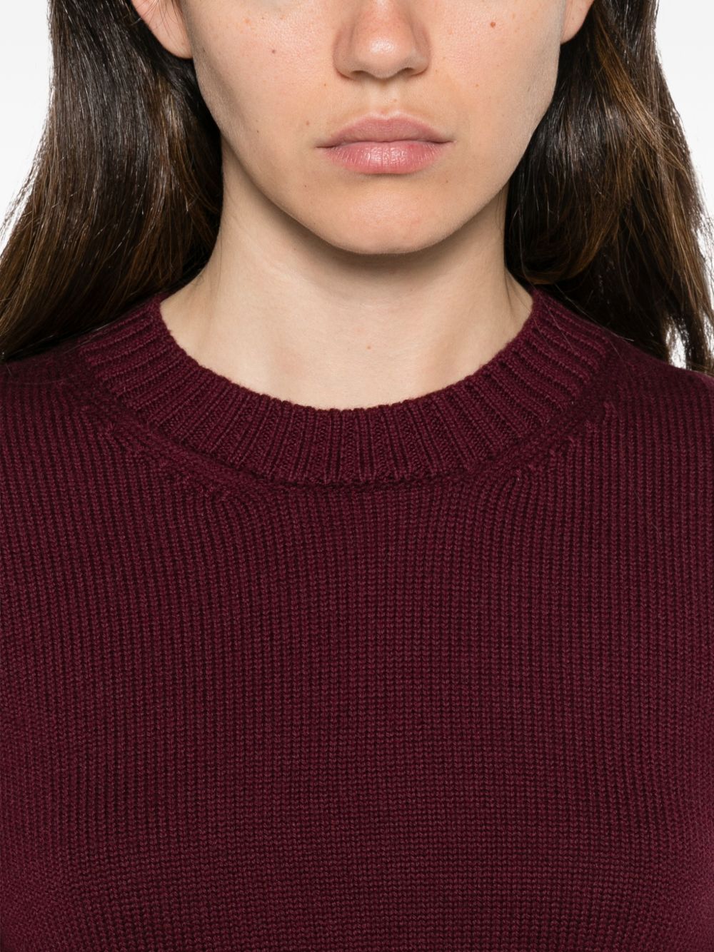 ALPHA STUDIO Maglia girocollo in lana bordeaux