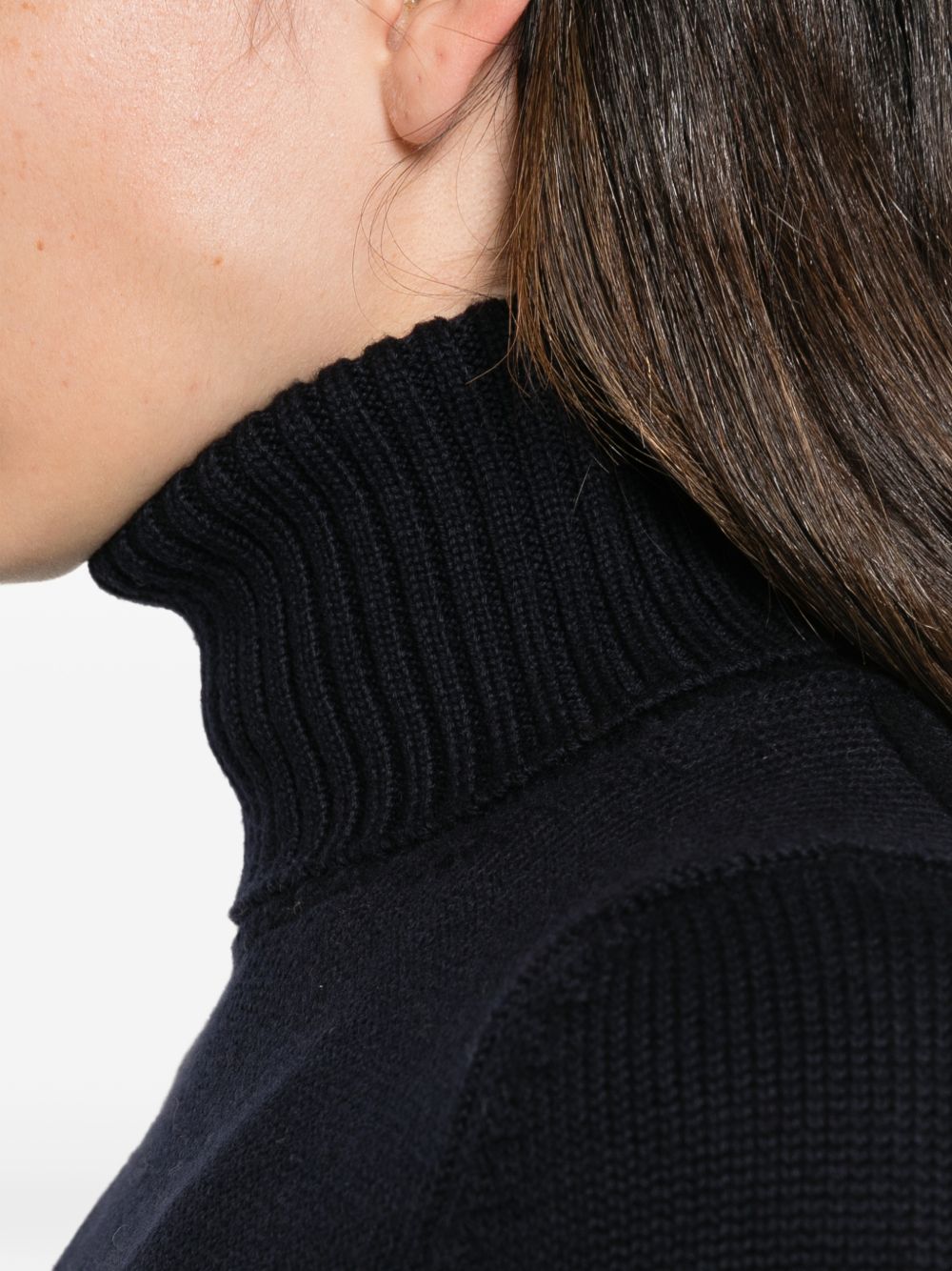 ALPHA STUDIO Maglia blu navy in lana a collo alto