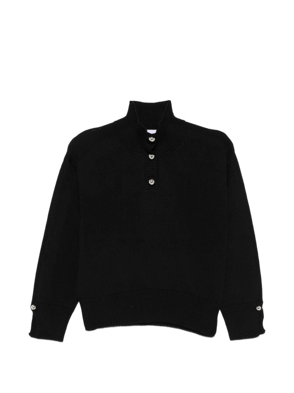 ALPHA STUDIO Maglia a collo alto in lana nera
