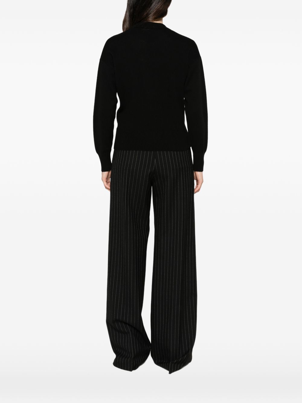 ALPHA STUDIO Polo in lana misto cashmere nera