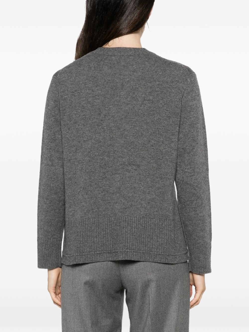 ALPHA STUDIO Maglia girocollo grigia in lana misto cashmere