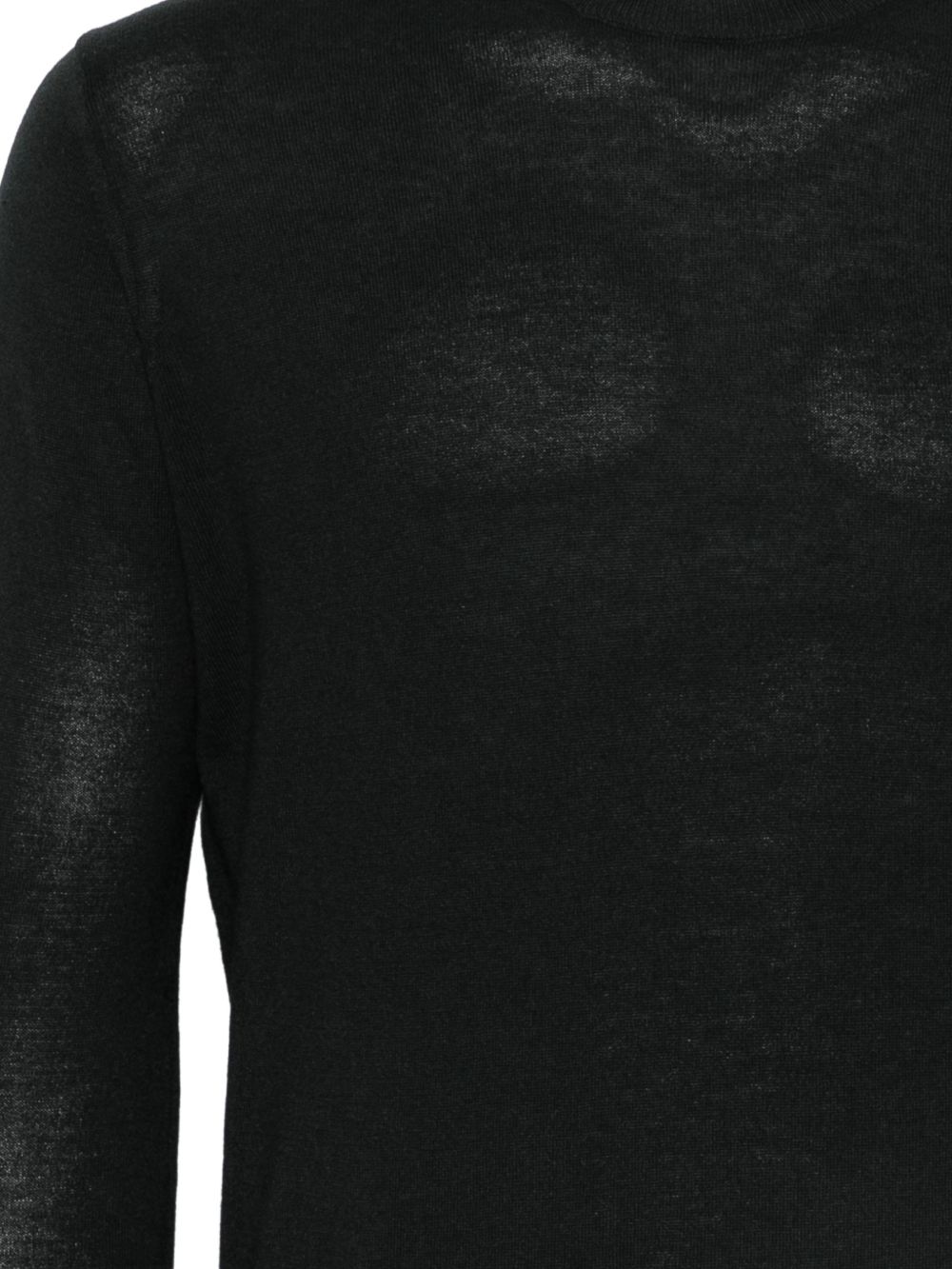 ALPHA STUDIO Maglia nera girocollo in seta misto cashmere