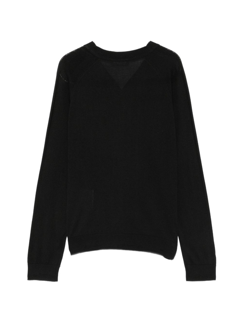 ALPHA STUDIO Cardigan nero con bottoni in seta e cashmere