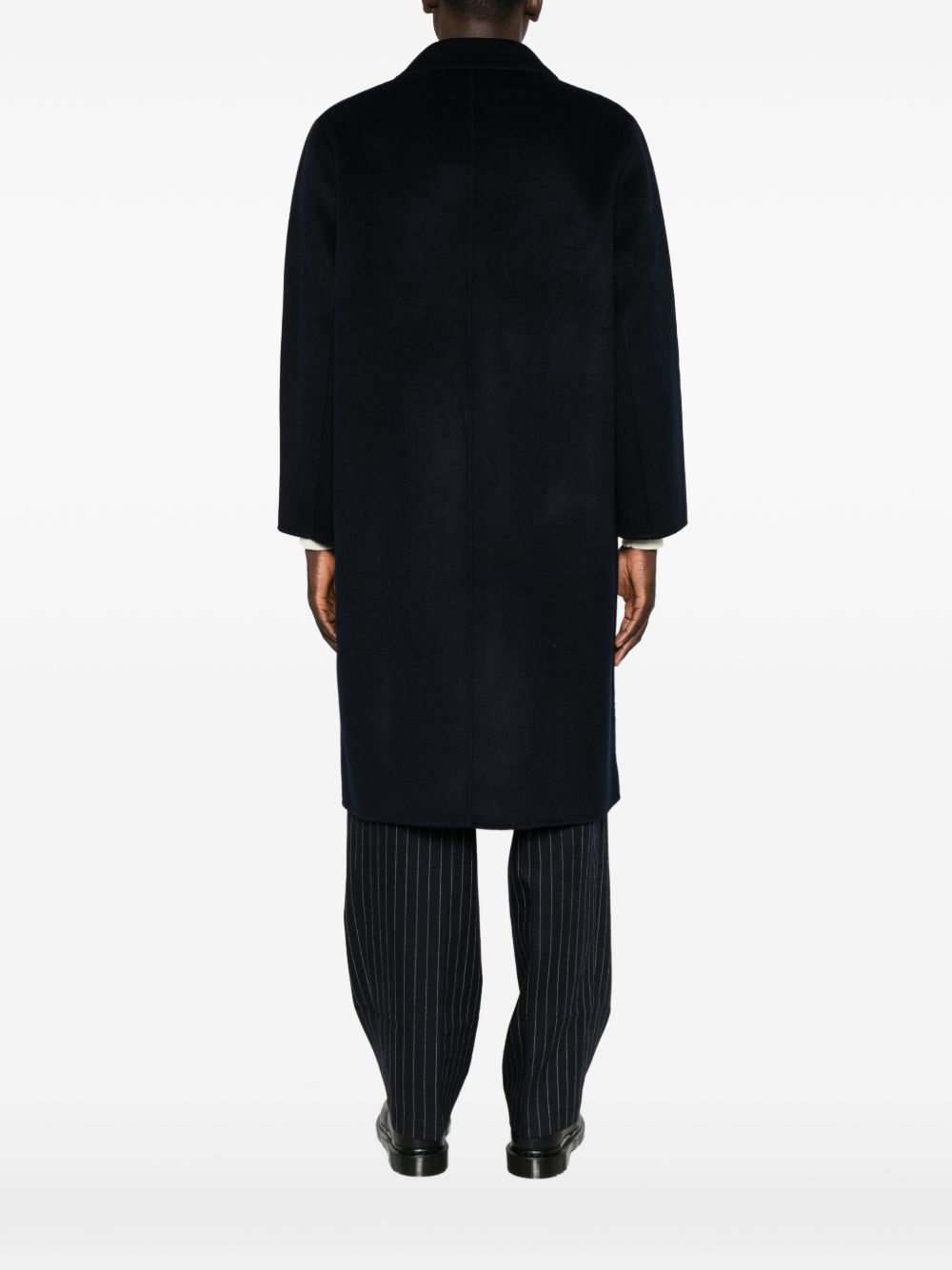 AMARANTO Cappotto blu navy doppiopetto in lana e cashmere