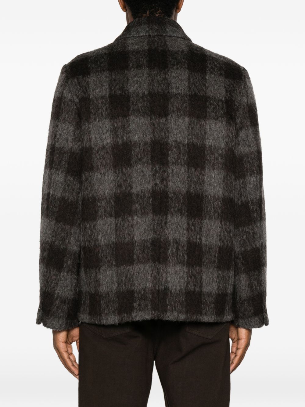 AMARANTO Cappotto camicia corto a quadri con bottoni