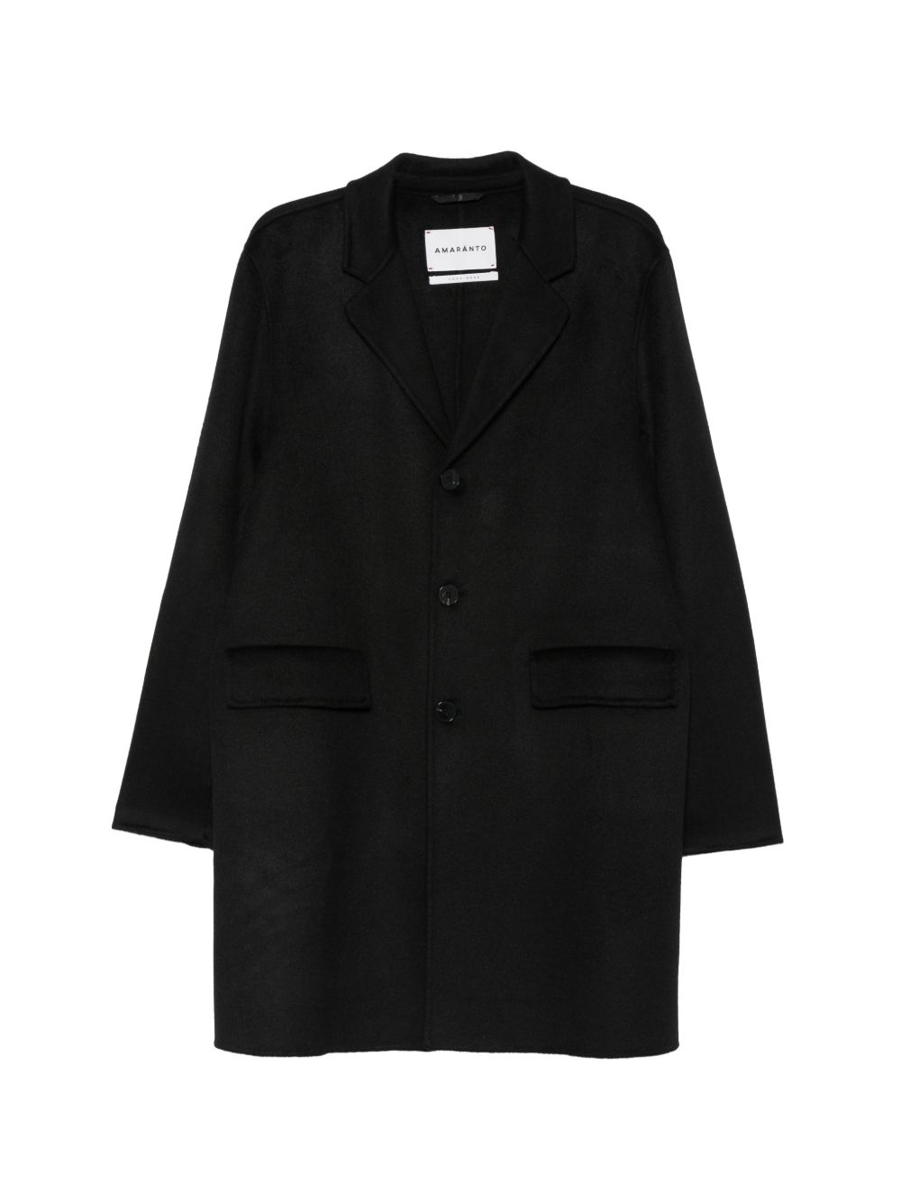 AMARANTO Cappotto corto nero in lana misto cashmere