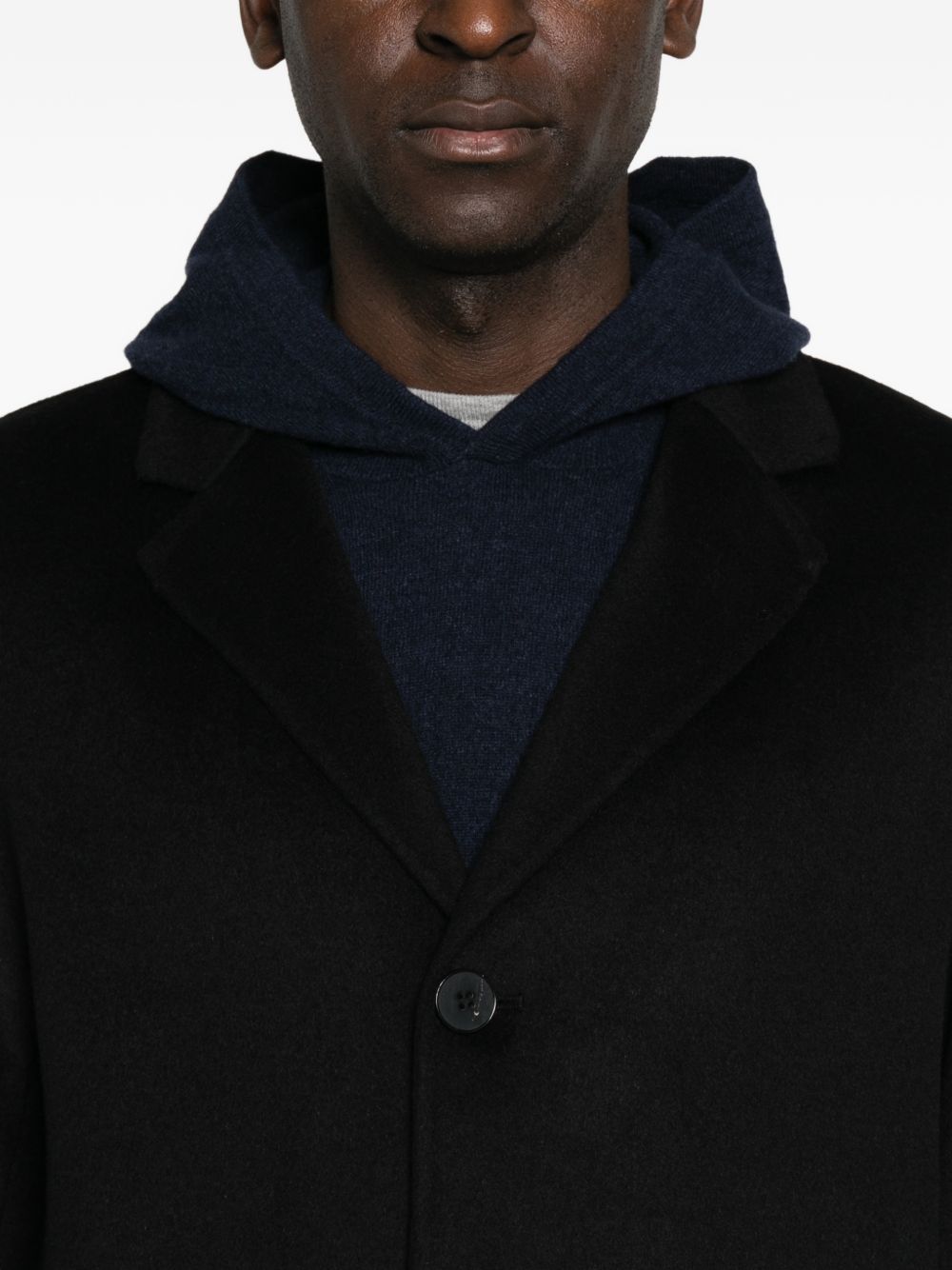 AMARANTO Cappotto corto nero in lana misto cashmere