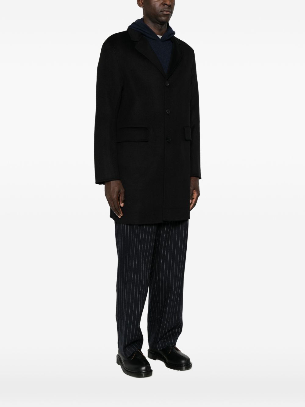 AMARANTO Cappotto corto nero in lana misto cashmere