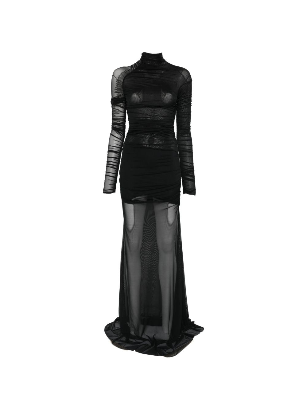 AMAZUIN Abito Lungo Nero Sheer