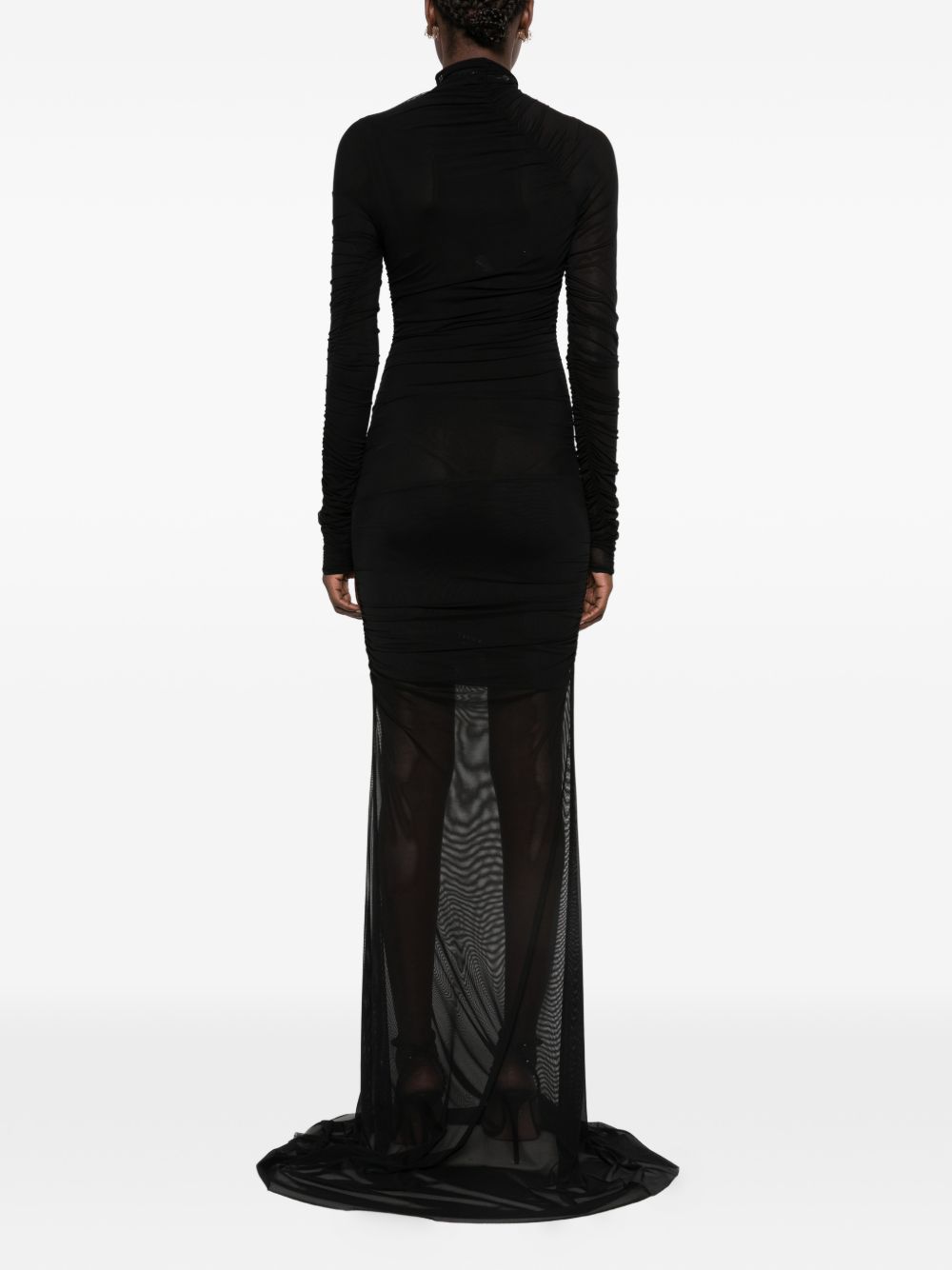 AMAZUIN Abito Lungo Nero Sheer