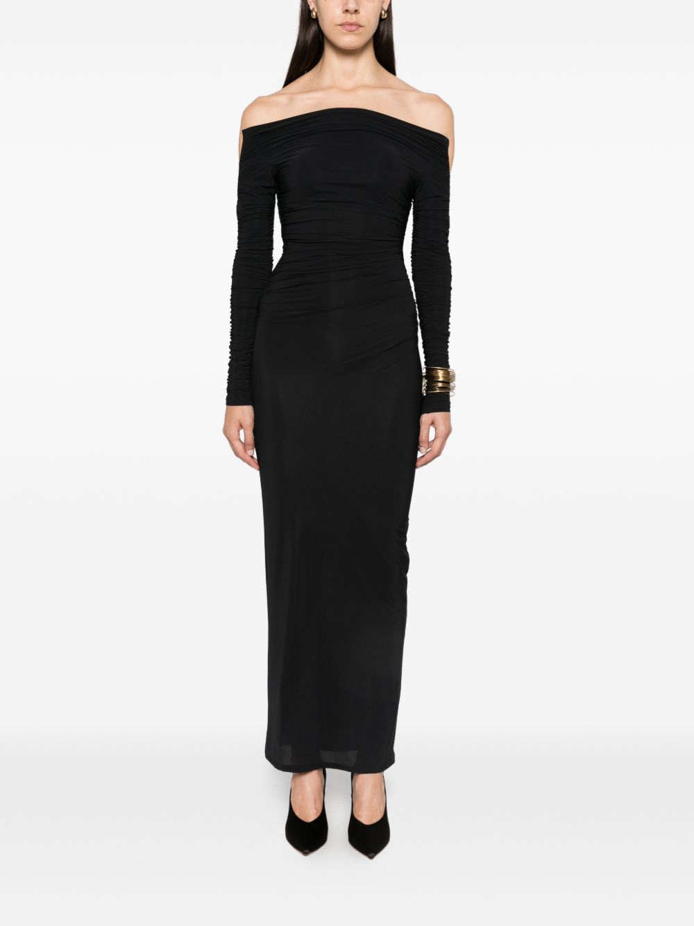 AMAZUIN Abito lungo nero Janis Deep Black