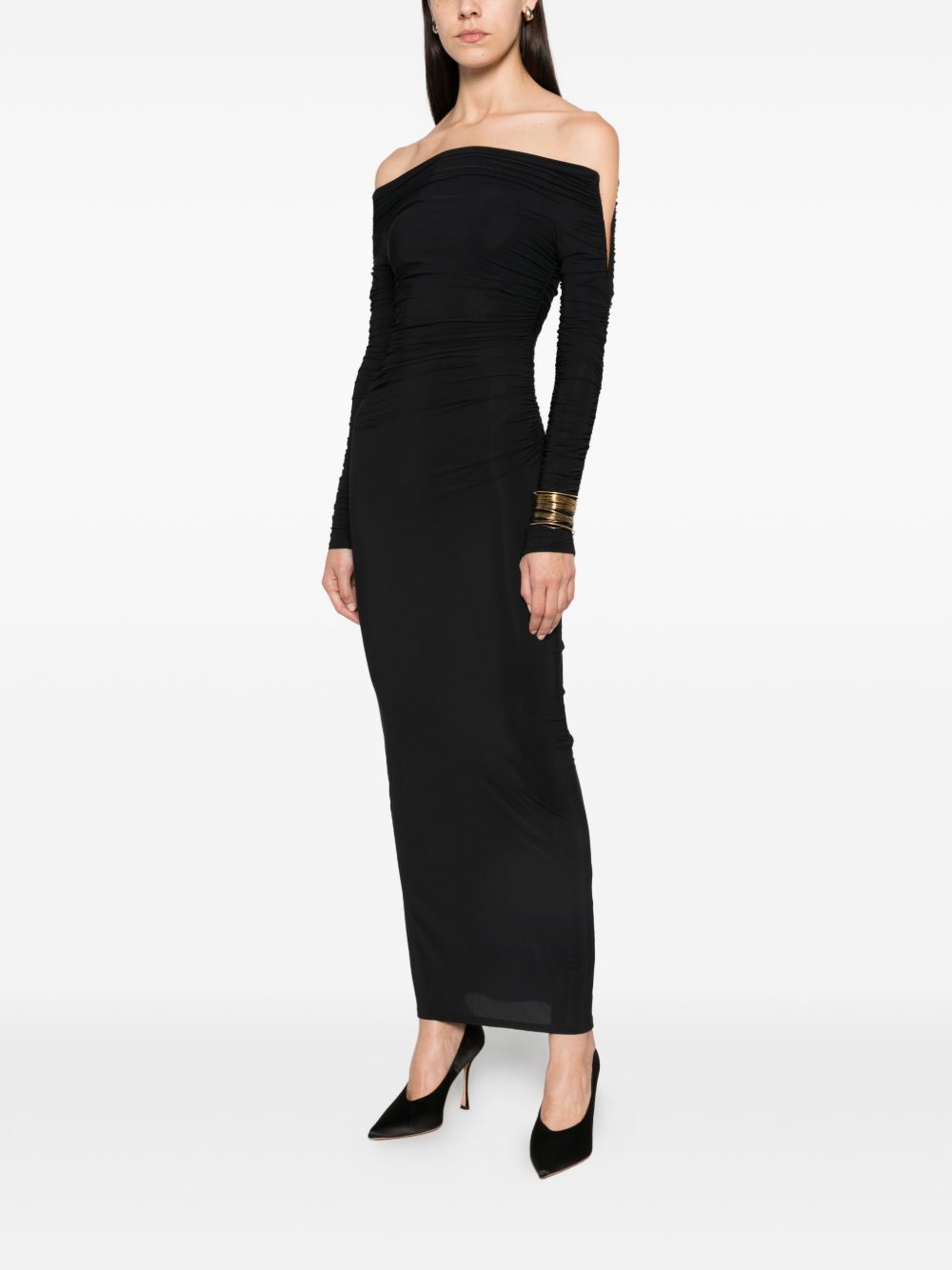 AMAZUIN Abito lungo nero Janis Deep Black