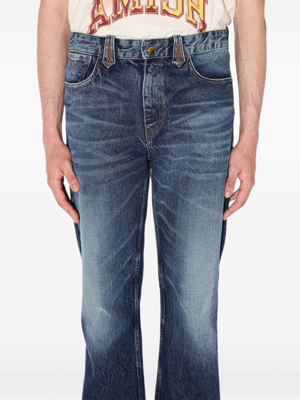 AMISH Jeans lunghi in cotone blu Gringo