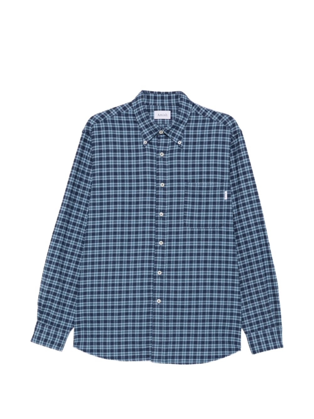 AMISH Camicia America a quadri in cotone blu