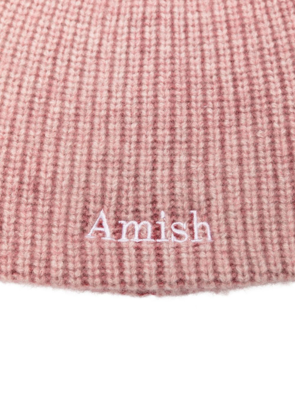 AMISH Berretto in lana a costine con logo