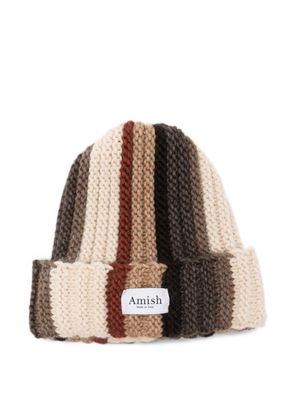 AMISH Berretto Nomad a costine sui toni del marrone
