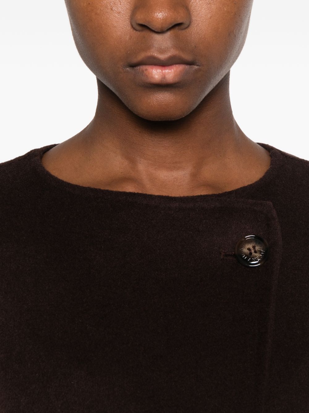 ANFINY Cappotto Penelope in Panno Misto Lana con Sciarpa Rimovibile