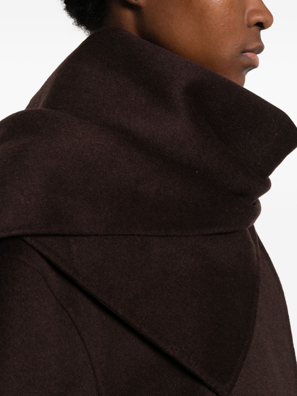 ANFINY Cappotto Penelope in Panno Misto Lana con Sciarpa Rimovibile