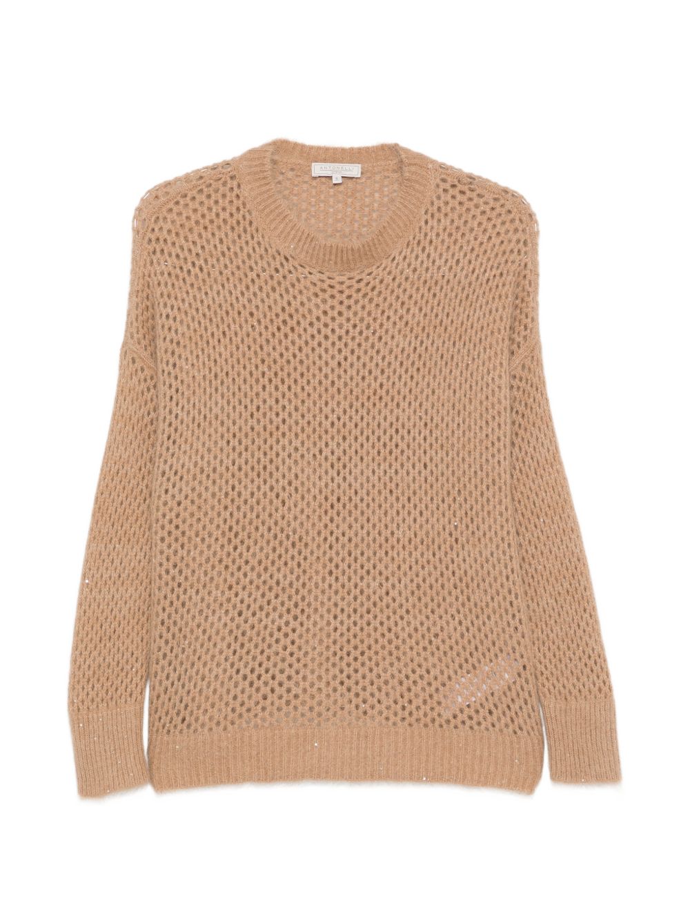 ANTONELLI Maglione traforato color cammello