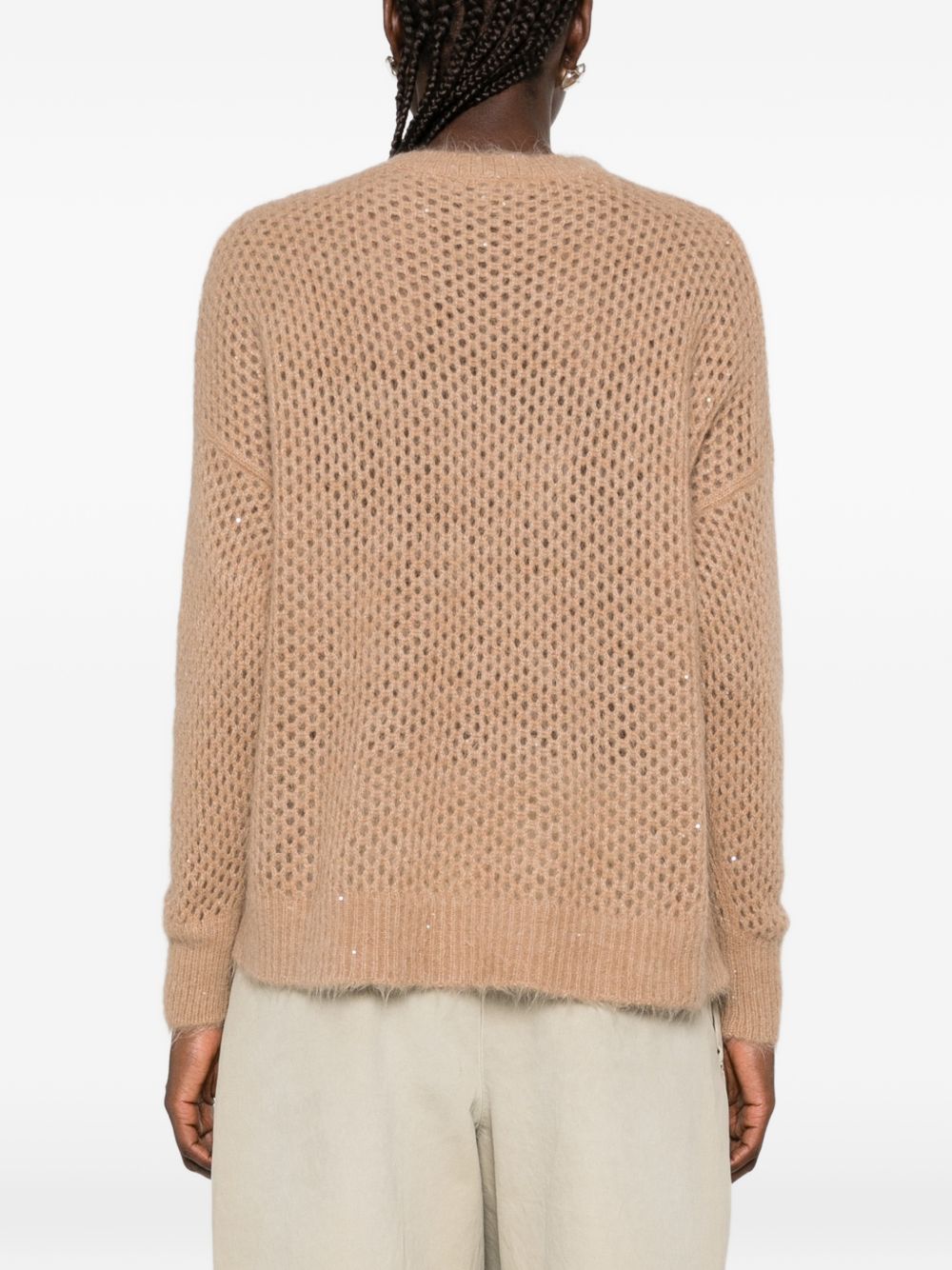 ANTONELLI Maglione traforato color cammello
