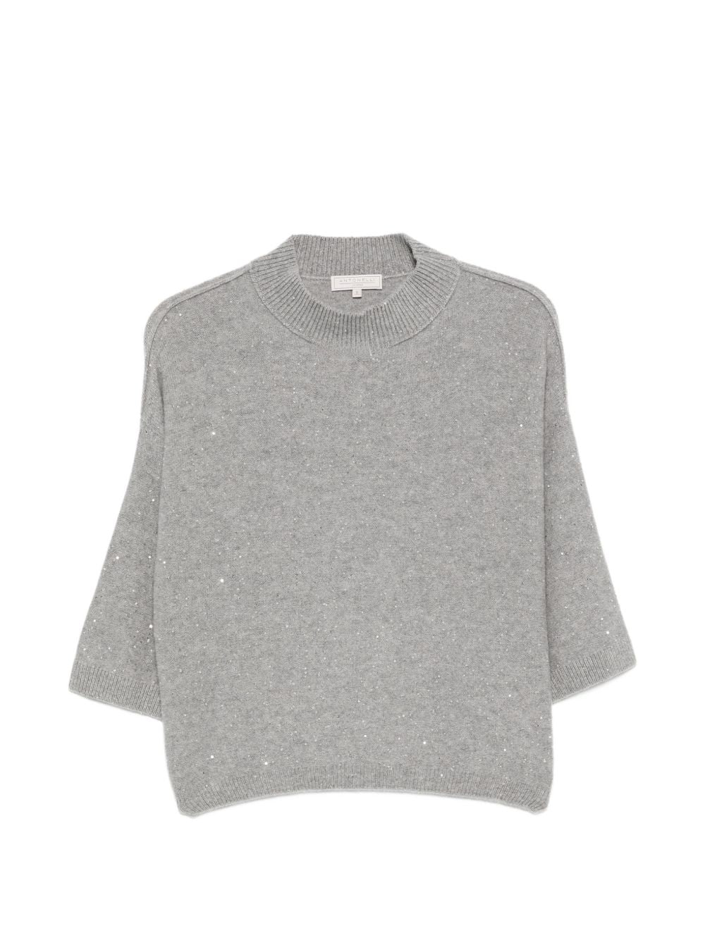 ANTONELLI Maglia grigia California collo mezzo collo in lana misto cashmere