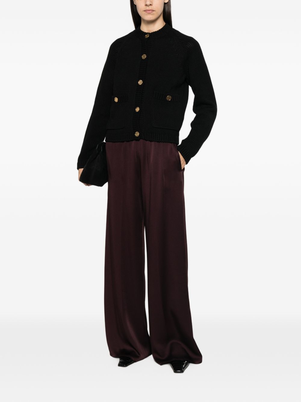 ANTONELLI Pantaloni SHILLET bordeaux wide leg con coulisse