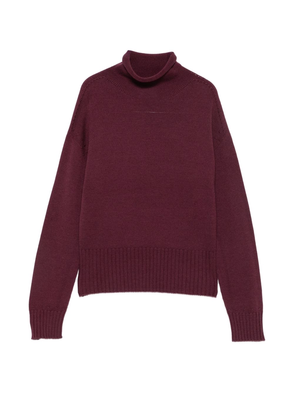 AROVESCIO Maglia color prugna a collo alto in lana