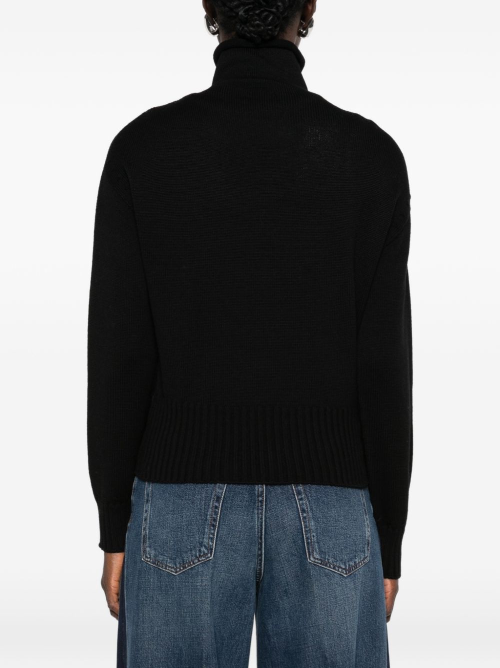 AROVESCIO Maglia nera a collo alto in lana