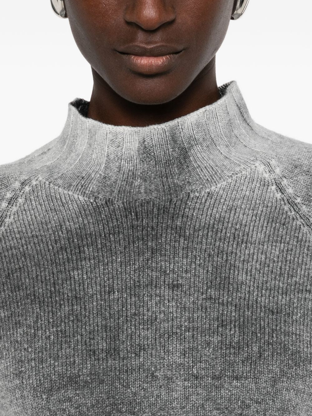 AROVESCIO Maglia grigia effetto washed in lana