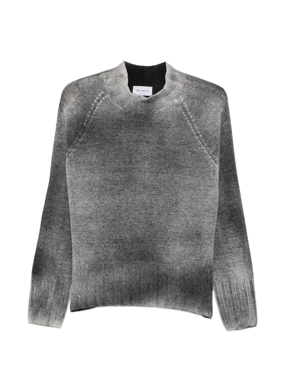 AROVESCIO Maglia grigia effetto washed in lana