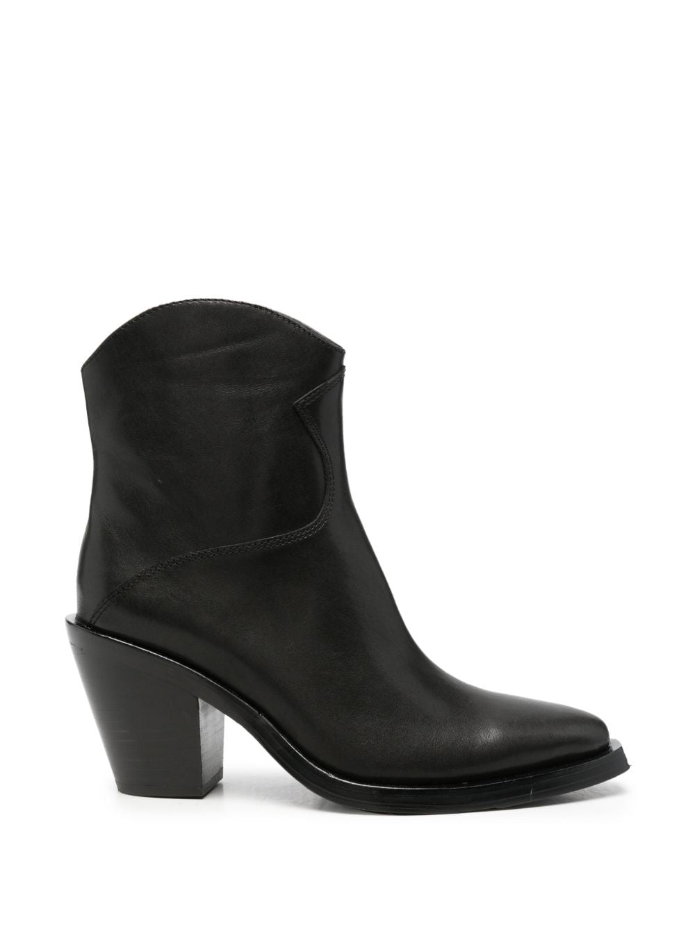 ASH Stivaletti in pelle nera Judy con tacco