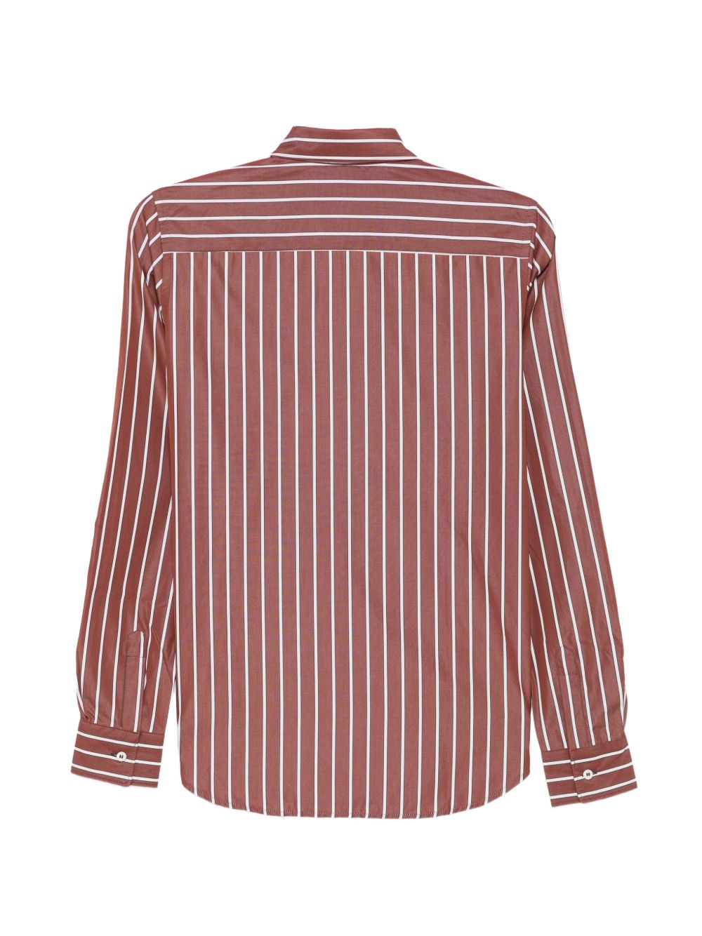 ASPESI Camicia marrone a righe bianche in cotone