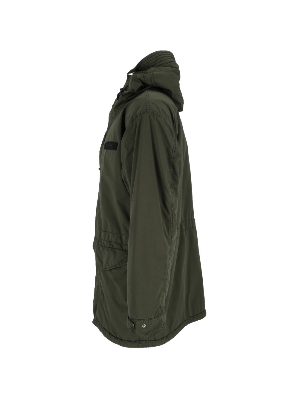 ASPESI Parka verde con cappuccio e zip