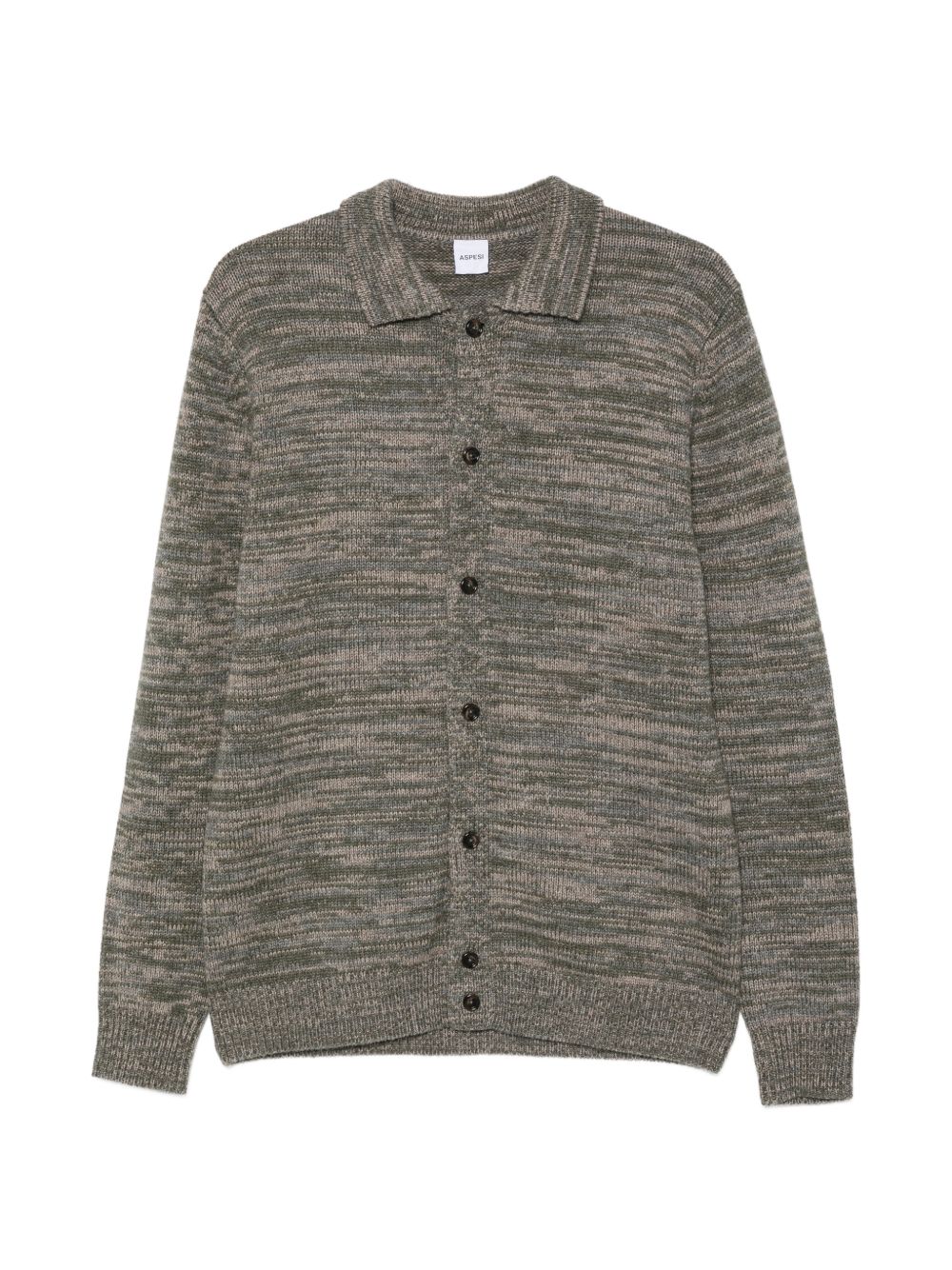 ASPESI Cardigan verde militare in misto lana, yak e cashmere