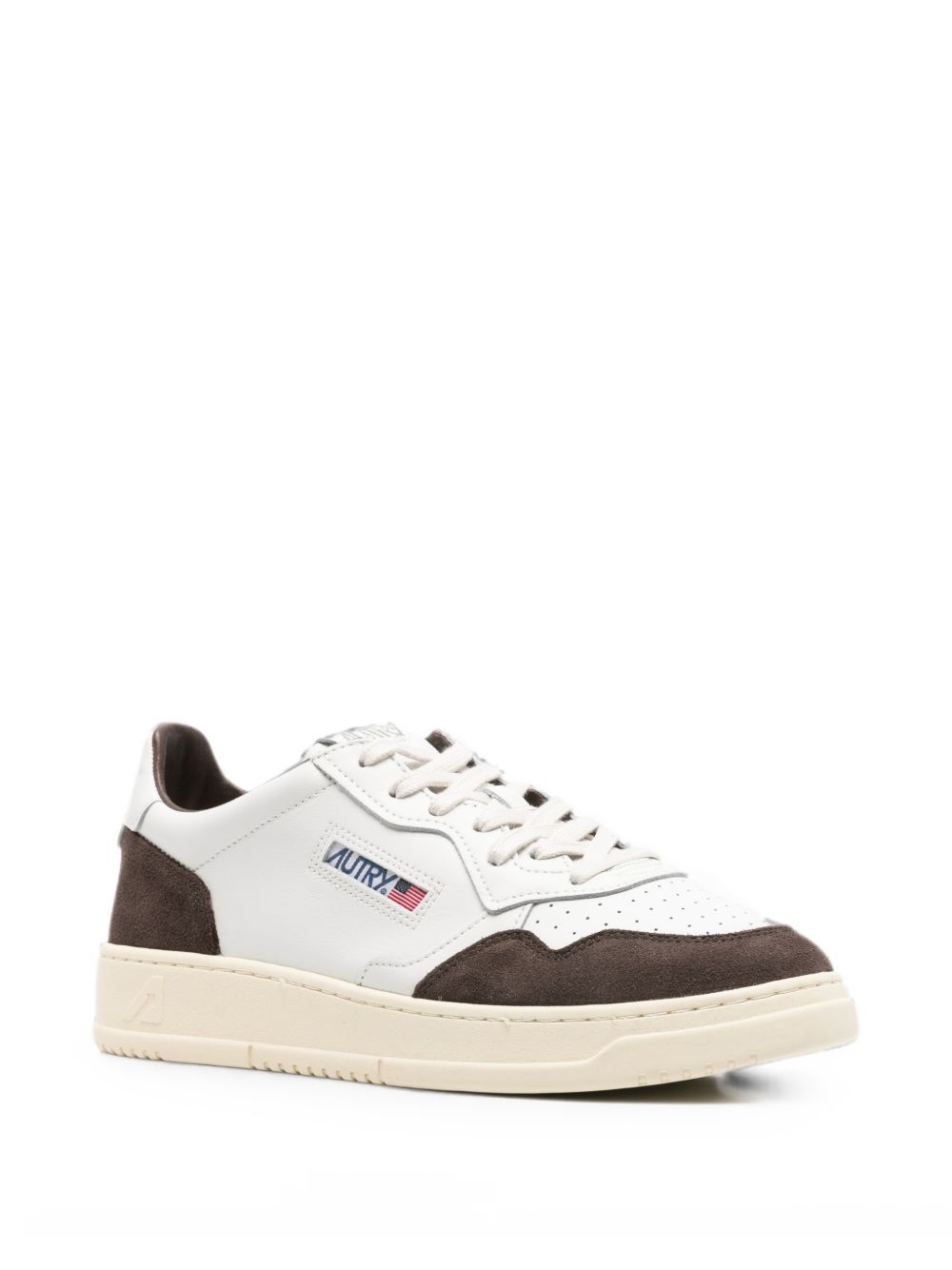 AUTRY Sneakers Medalist in pelle bianca e suede marrone