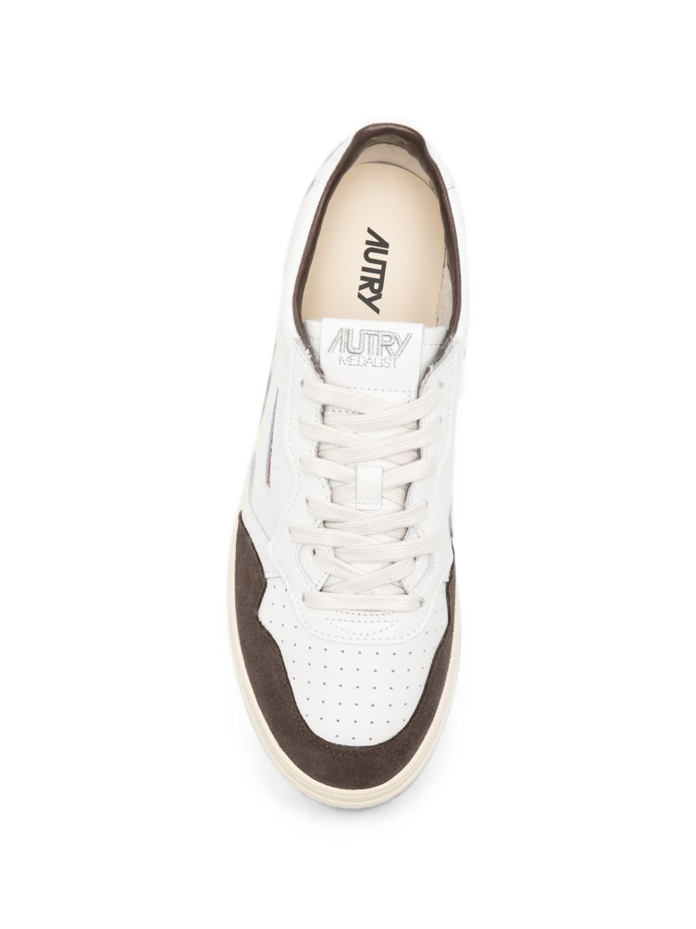 AUTRY Sneakers Medalist in pelle bianca e suede marrone