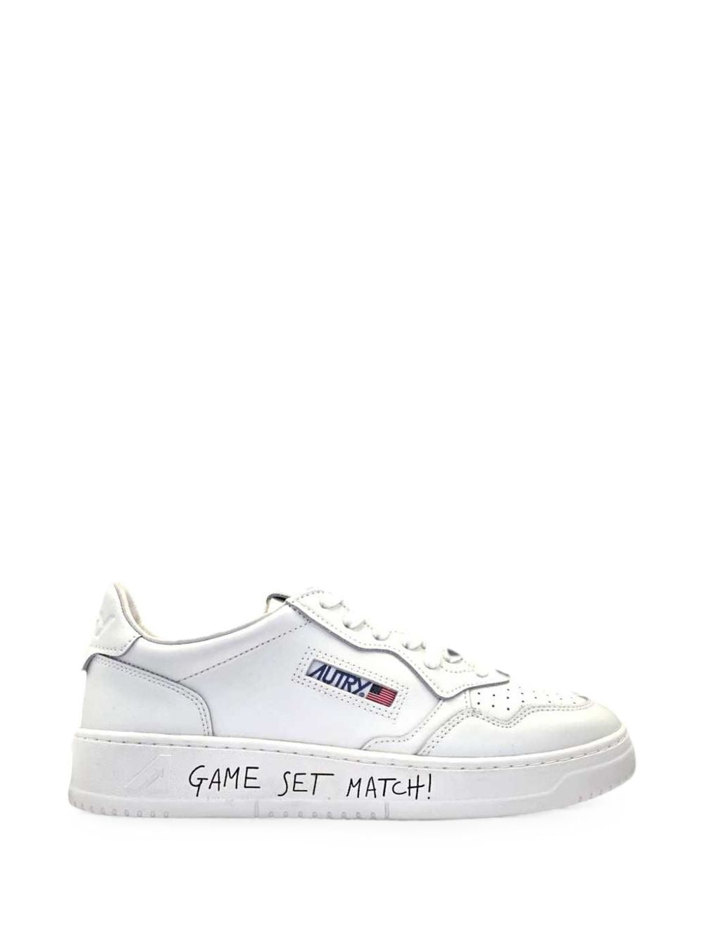 AUTRY Sneakers Medalist con lettering in pelle bianca