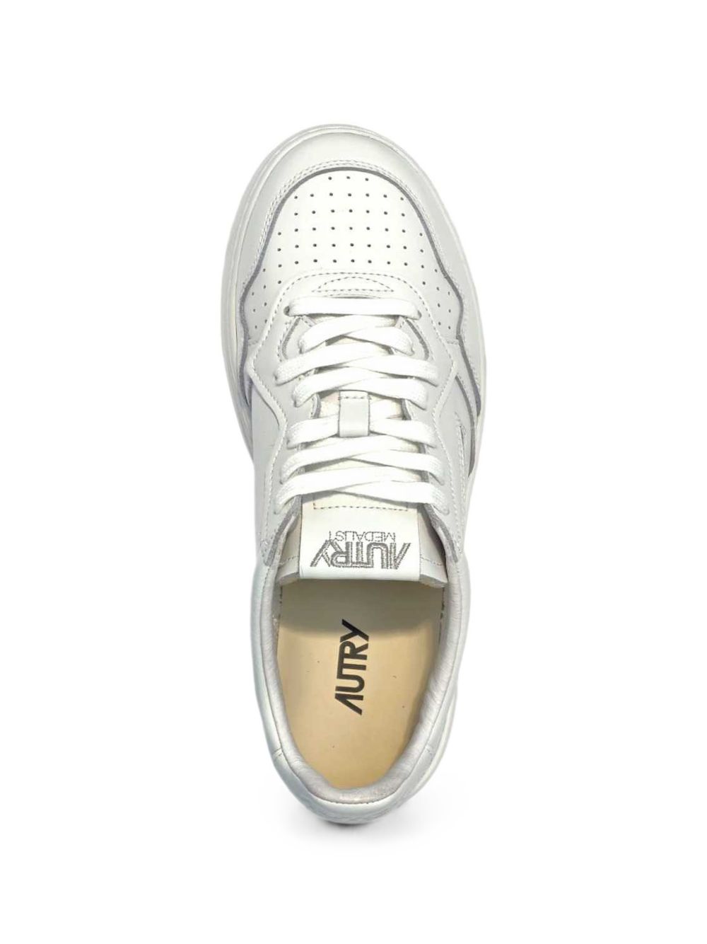 AUTRY Sneakers Medalist con lettering in pelle bianca