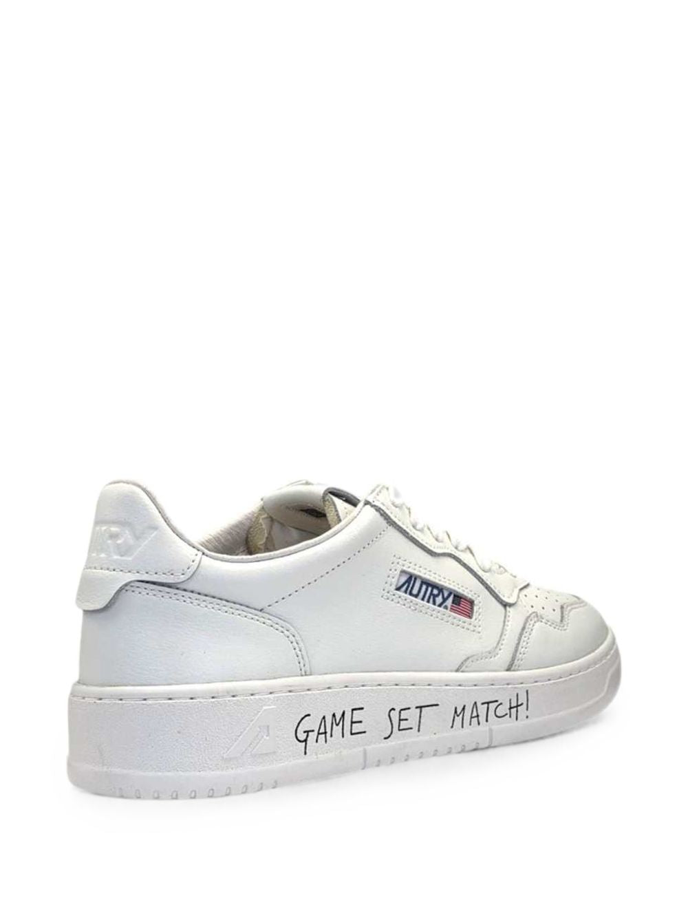 AUTRY Sneakers Medalist con lettering in pelle bianca