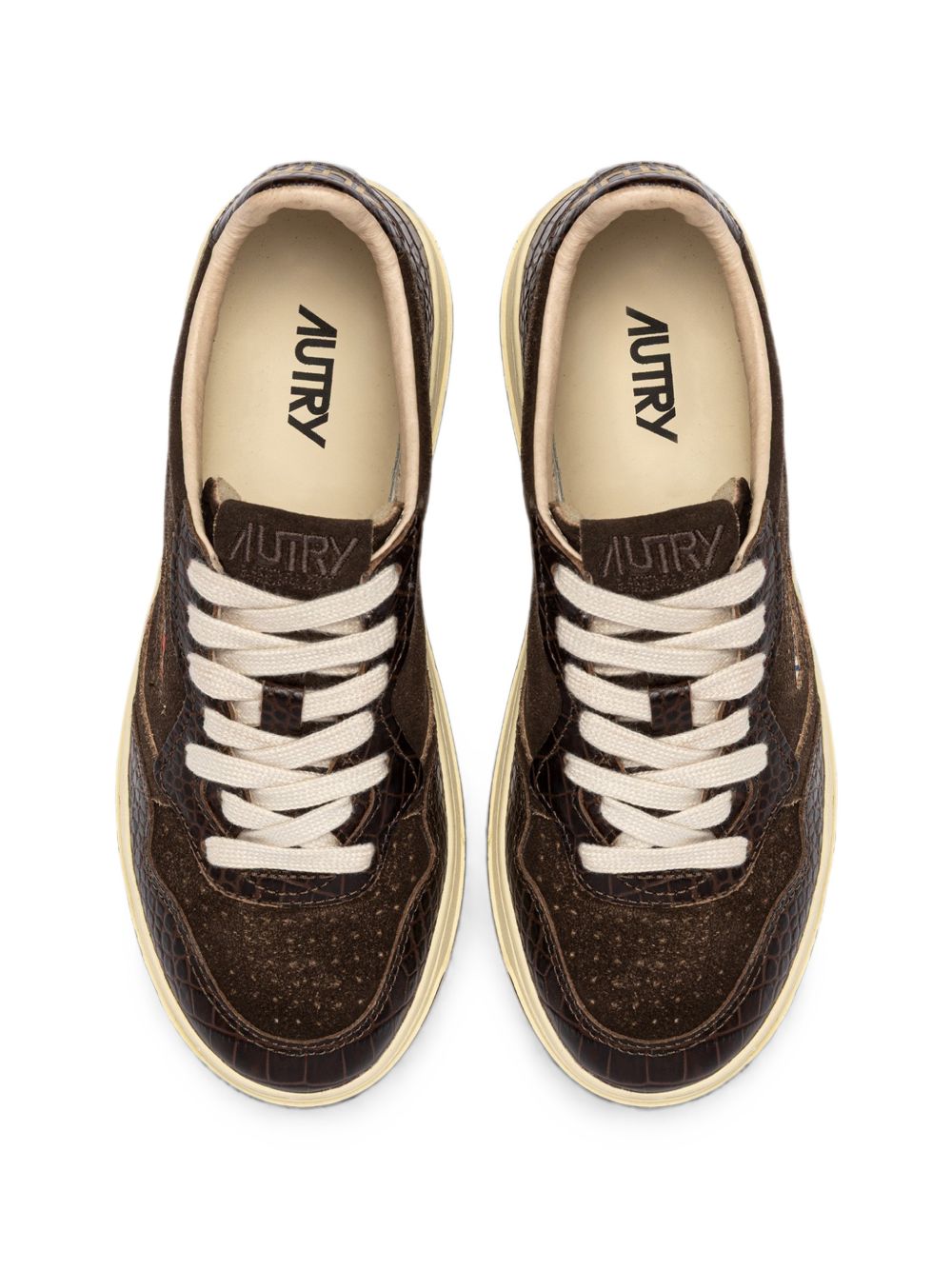 AUTRY Sneakers Medalist Low in pelle marrone dallo stile tennis vintage