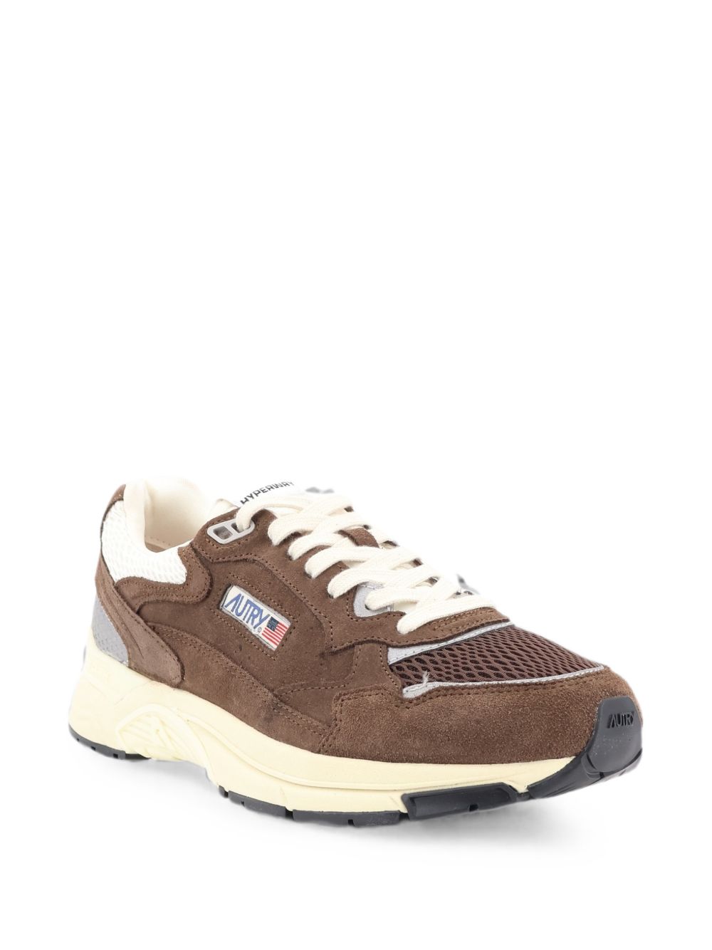 AUTRY Sneakers Hyperway in mesh e suede marrone e argento