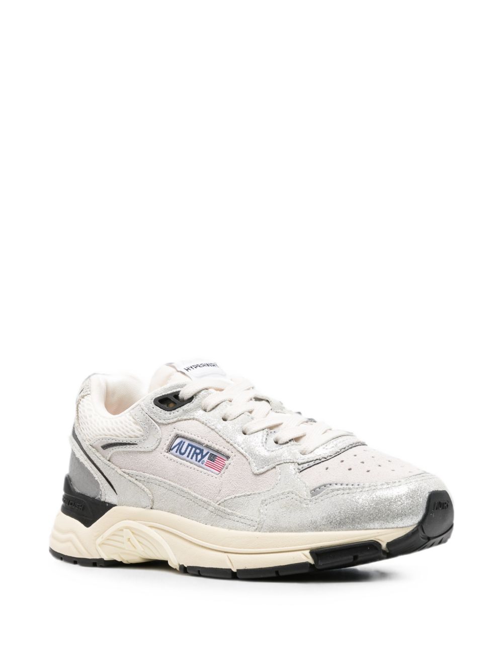 AUTRY Sneakers Hyperway in pelle e mesh bicolore argento e grigio
