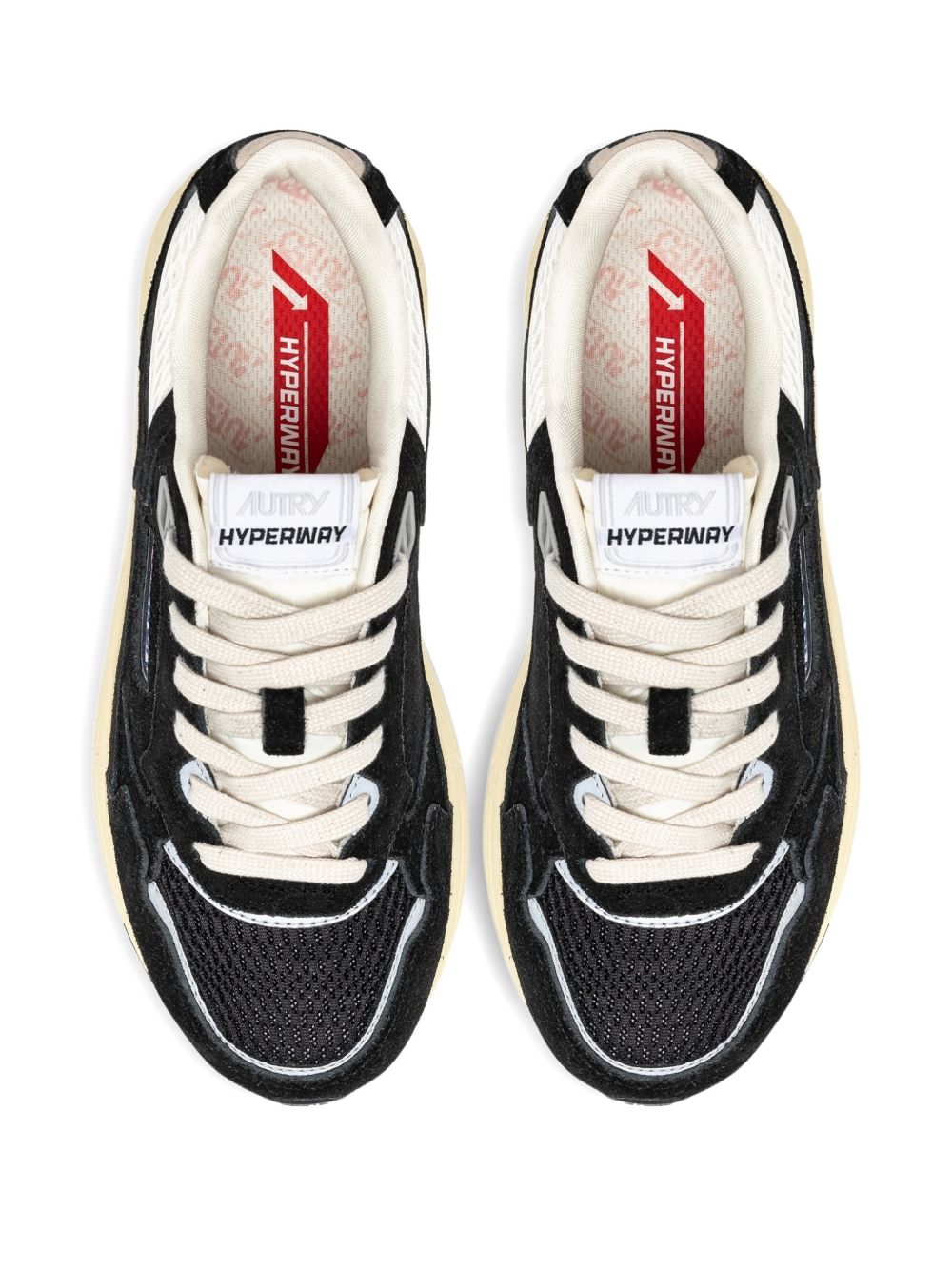 AUTRY Sneakers Hyperway in mesh e suede nero e argento