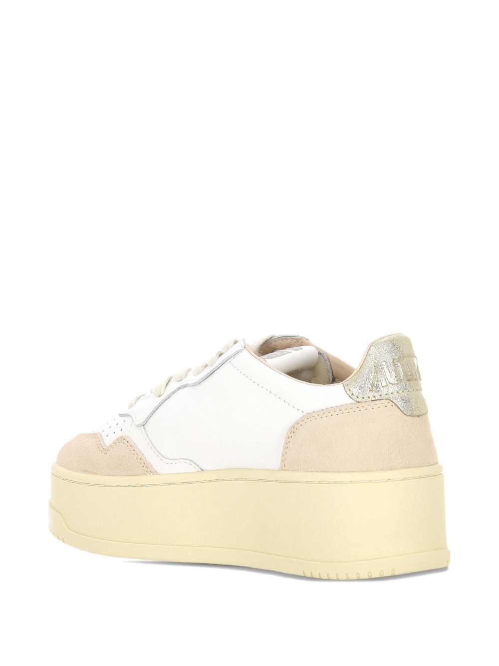 AUTRY Sneaker Medalist Autry in pelle bianca e cipria con suola platform